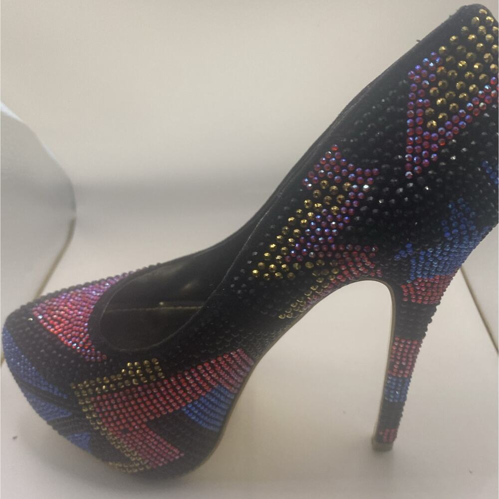 Mascote Beaded Platform Barbie Core Stripper Pole Dancer High Heels Shoes Size 8 - Picture 9 of 14